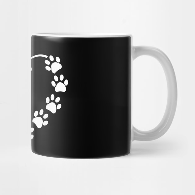 Dog paw prints with heart symbol by GULSENGUNEL